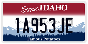 1A953JE license plate in Idaho