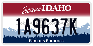 1A9637K  license plate in ID