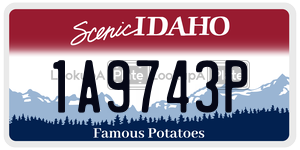 1A9743P  license plate in ID