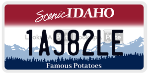 1A982LE  license plate in ID