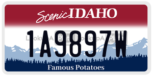 1A9897W  license plate in ID