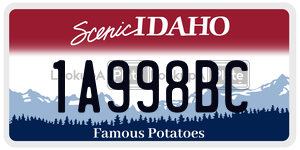 1A998BC  license plate in ID