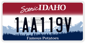 1AA119V  license plate in ID