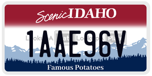 1AAE96V  license plate in ID