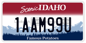 1AAM99U  license plate in ID