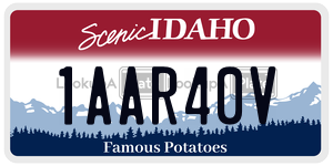 1AAR40V  license plate in ID