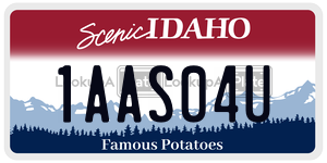 1AAS04U  license plate in ID