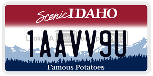 1AAVV9U  license plate in ID