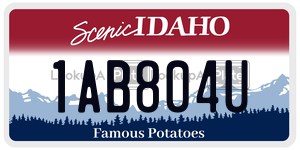 1AB804U  license plate in ID