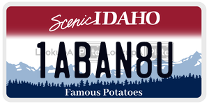 1ABAN8U  license plate in ID