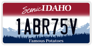 1ABR75V  license plate in ID