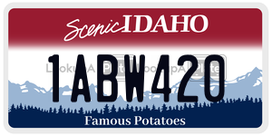 1ABW420  license plate in ID