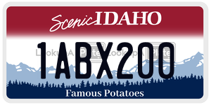 1ABX200  license plate in ID