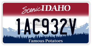 1AC932V  license plate in ID