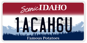 1ACAH6U  license plate in ID