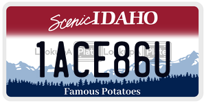1ACE86U  license plate in ID