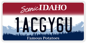 1ACGY6U  license plate in ID