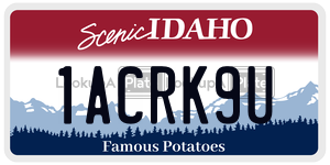 1ACRK9U license plate in Idaho