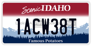 1ACW38T  license plate in ID