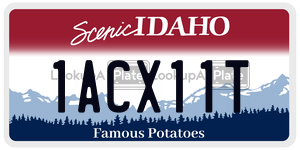 1ACX11T  license plate in ID
