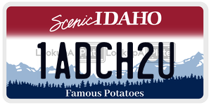 1ADCH2U  license plate in ID
