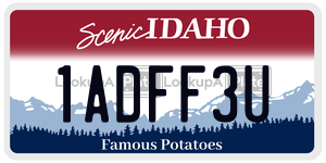 1ADFF3U  license plate in ID