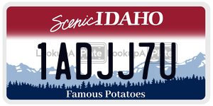 1ADJJ7U  license plate in ID