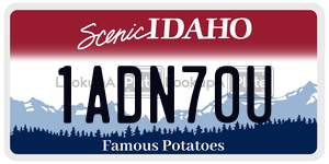 1ADN70U  license plate in ID