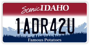 1ADR42U  license plate in ID