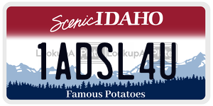 1ADSL4U  license plate in ID