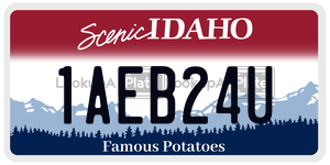 1AEB24U  license plate in ID