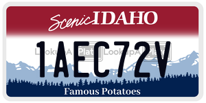 1AEC72V  license plate in ID