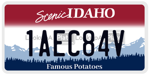 1AEC84V  license plate in ID
