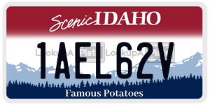 1AEL62V  license plate in ID