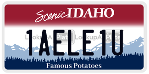 1AELE1U  license plate in ID
