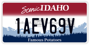 1AEV69V  license plate in ID