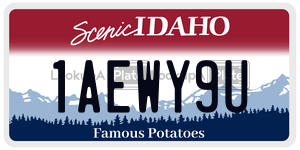 1AEWY9U  license plate in ID