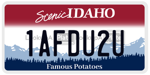 1AFDU2U  license plate in ID