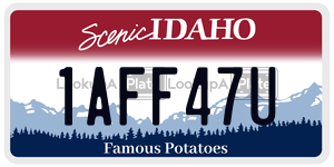 1AFF47U  license plate in ID