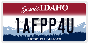 1AFPP4U  license plate in ID