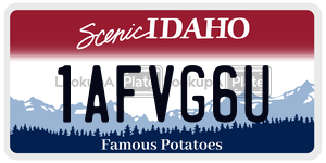 1AFVG6U  license plate in ID