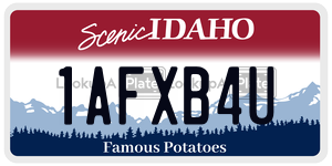1AFXB4U  license plate in ID