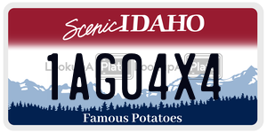 1AG04X4  license plate in ID