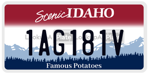 1AG181V  license plate in ID
