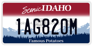 1AG820M  license plate in ID