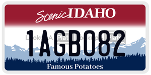 1AGB082  license plate in ID