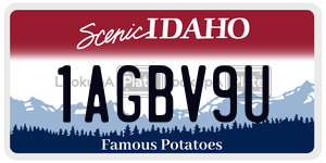 1AGBV9U  license plate in ID