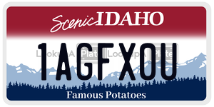 1AGFX0U  license plate in ID