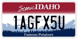 1AGFX5U  license plate in ID