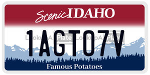 1AGT07V  license plate in ID